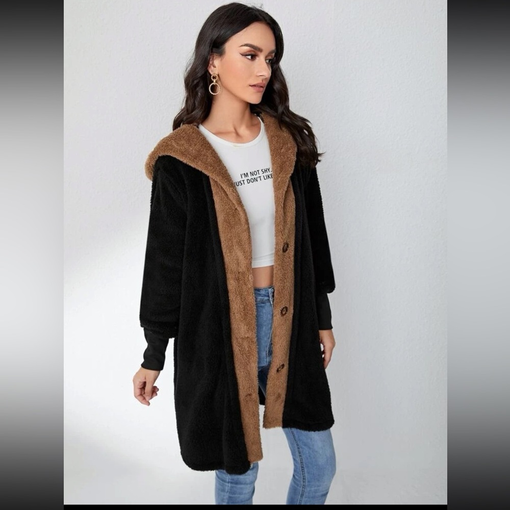 🪽[ Shein ] Fluffy Full Length Teddy Overcoat - Picture 10 of 10